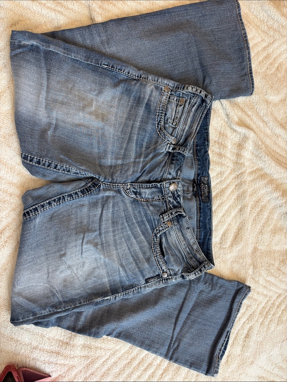 Women’s silver bootcut Blue Washed Denim Jeans